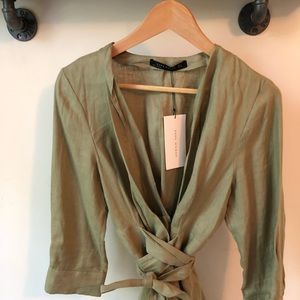 Zara Tops - Green Tunic Wrap Shirt Zara Tops - Green Tunic Wrap Shirt